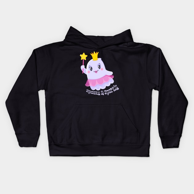 Spooky & Sparkly Ghost - Princess Touch Kids Hoodie by WeAreTheWorld